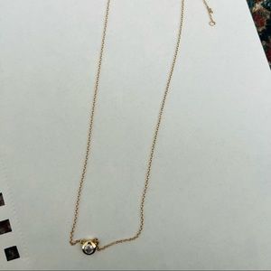 14 k yellow gold with diamond bezel set